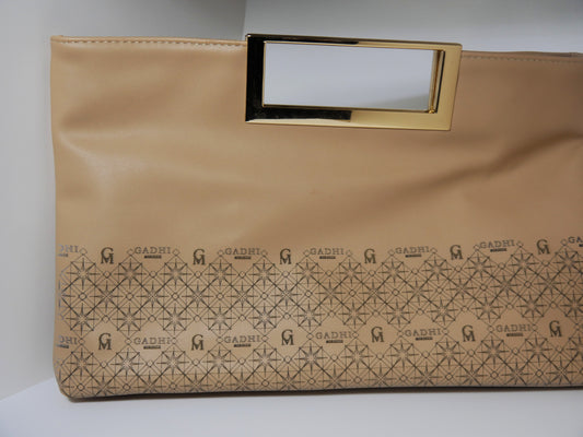 GADHI leather Woman's Bag with engraved Moroccan-inspired emblem